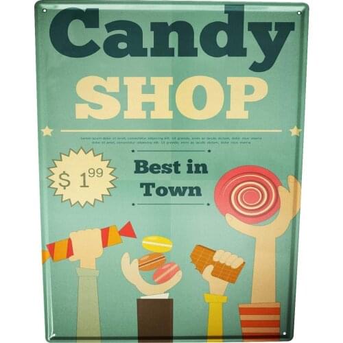 Cute candy metal logo chocolate candy tin logo Home Cafe Bar aluminum logo