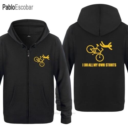 I Do All My Own Stunts - Bicycle Hoodies Men Mens Fleece Zipper Cardigans Hooded Sweatshirts
