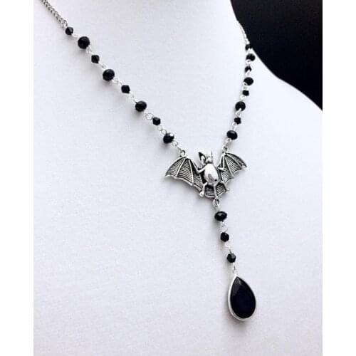 Bat Necklace, Bat Pendant, Gothic Bat Necklace, Bat Jewelry, Witch Jewelry, Goth Jewelry