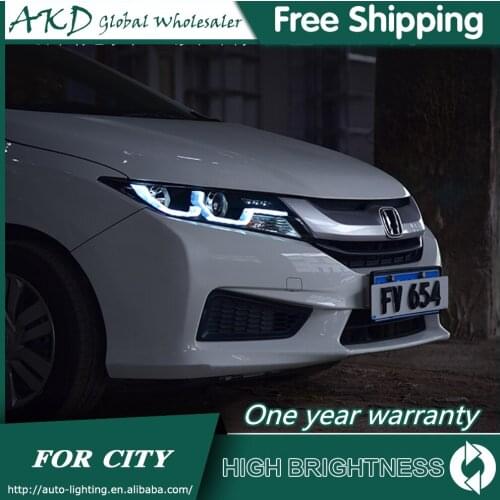Headlights For Car honda city 2014-2019 city DRL Day Running Light Head Lamp LED Bi Xenon Bulb Fog Lights Tuning Car Accessory