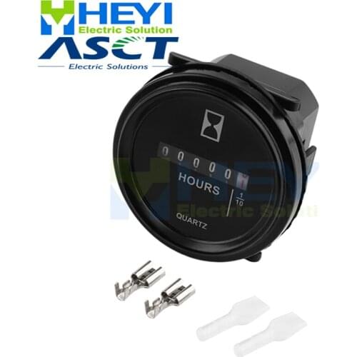 SH-1 Quartz Round Hour Meter Counter Industrial Electronic Mechanical Timer for Car Motorcycle Dirt Bike Generator