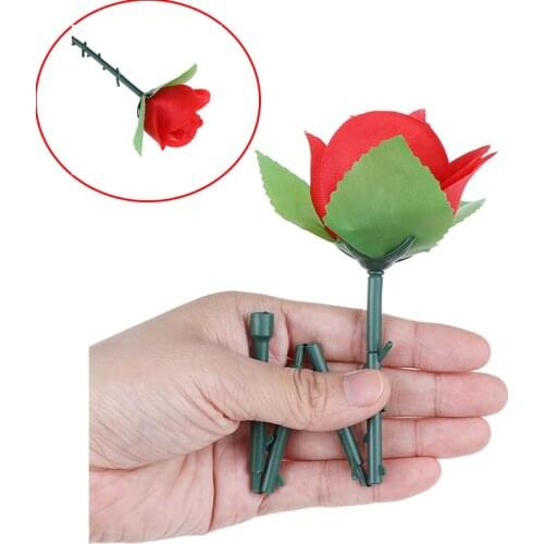 Folding Red Rose Magic Tricks Flower Appearing Close-Up Stage Street Illusion Gimmick Props Toys Surprise To Your Lover
