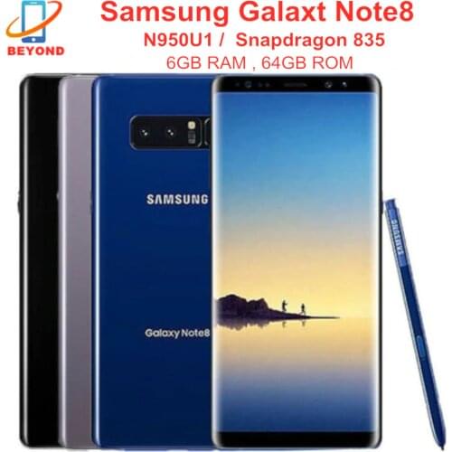 Samsung Galaxy Note8 Note 8 N950U N950U1 Mobile Phone Snapdragon 835 NFC Octa Core 6.3' 6GB RAM 64GB ROM Original Cell Phone
