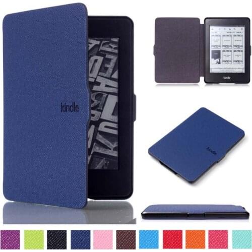 Ultra Slim Lightweight Tri Fold Folio Stand PU Leather Skin MagSmart Sleep Cover Funda Case For Amazon Kindle Paperwhite 1 2 3