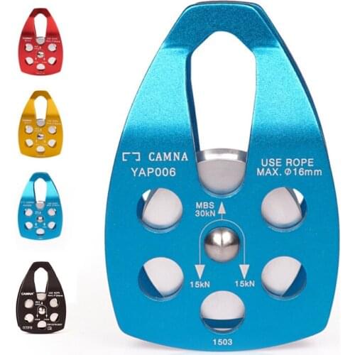 P37 Outdoor Mountaineering Rescue Big Pulley Hoisting Pulley Rock Climbing Downhill Transport High Altitude Pulley Bearing