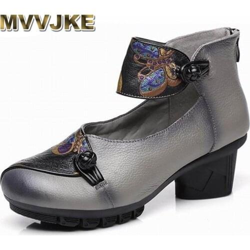 MVVJKE Cowhide Handmade Women Fashion Shoes High Heel Shoes 2018 new Genuine Leather Shoes Woman Fashion Pumps High Heels E119