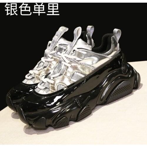 Women Platform Sneakers Leather Casual Ladies Chunky Shoes 2020 White Woman High Black Fashion Brand Thick Soled Wedge Sneakers