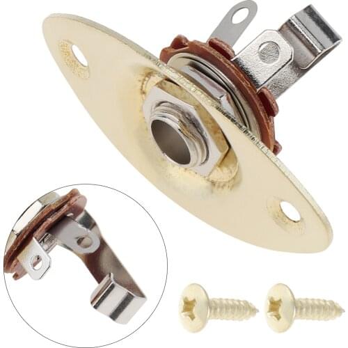 Gold Oval Output Jack Socket Bass / Electric Guitars
