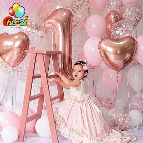 1pcs Helium Number Balloon Rose Gold Silver Pink Black figure digit 40 Inch Foil Birthday Party Wedding Decoration Balloon