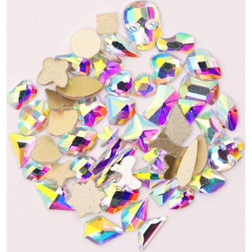 10pcs Supper Shinny Crystal AB Flat Back Nail art Rhinestones For DIY Nail Design rhinestone 3D Sticker Nails art Decoration