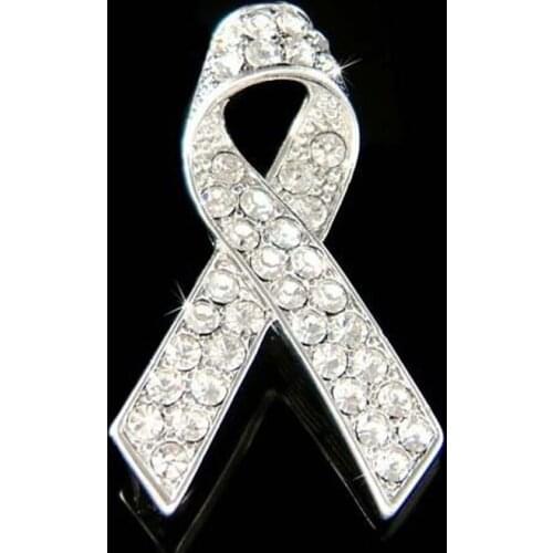 100pcs/lot Crystal ~Lung Cancer~ Emphysema Awareness Ribbon Pendant Pin Brooch Thailand funeral memorial brooch