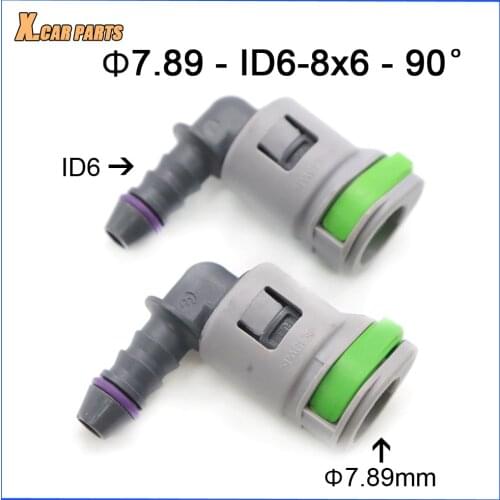 2pcs/lot Car Auto Fuel Line Quick Connector 7.89mm 7.89 ID6 8x6 90 degree 5/16 Fuel Oil Pipe Joint Plastic Connector For Fiat