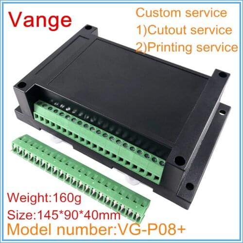 4pcs/lot PLC access control outlet box 145*90*40mm ABS plastic enclosures diy case housing terminal block for din rail product