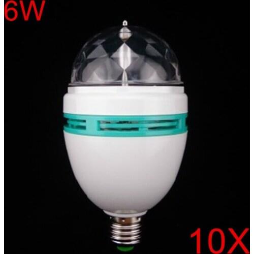 6W RGB DJ Stage Lighting Bulb Disco Crystal Ball Lights E27 AC85-265V Base Lamp RGB LED lamp christmas lights High quality 10Pcs
