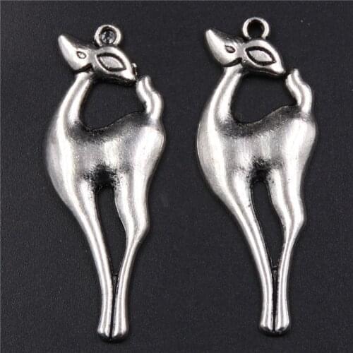 8pcs Silver Color deer charm earrings necklace DIY handmade fashion jewelry alloy pendants temperament A464