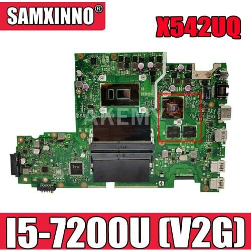 Akemy mainboard for ASUS VivoBook X542UQ X542UR X542UN X542UF X542U FL8000U Laptop motherboard w/ I5-7200U (V2G) GPU