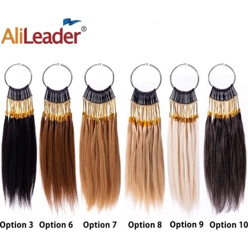Alileader Bulk Human Hair Swatches Polishing Ring Salon Sample Hair Testing Color Samples Coloring Perming Human Hair Accessory