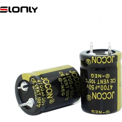 2pcs-14pcs 4700uF 50V 22x30m JCCON Horn Black Gold Audio Amplifier Filter Aluminum Electrolytic Capacitors