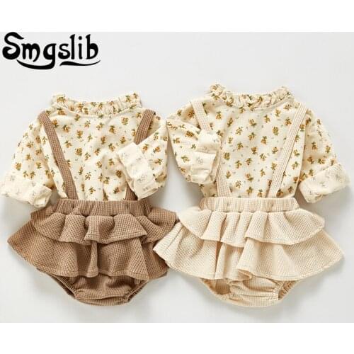 Bodysuit for newborns baby girl clothes 2021 Spring Autumn Long sleeve bodysuit Baby romper+skirt 2pcs set overalls for kids