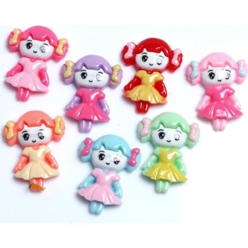 50Pcs Mixed Resin Girl Decoration Crafts Beads Flatback Cabochon Scrapbooking DIY Embellishments Kawaii Diy Accessories