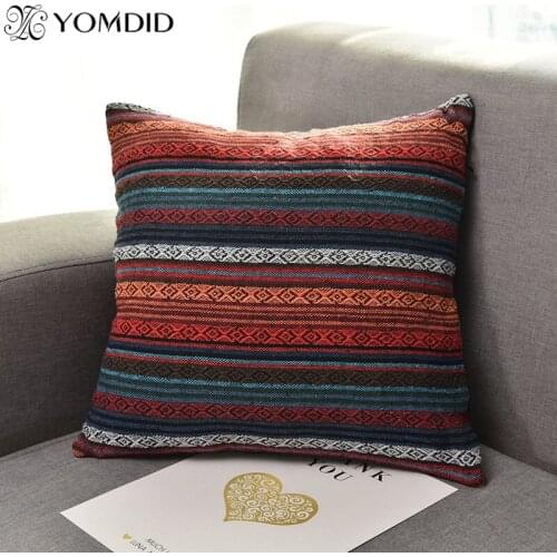 Stripe Pattern Pillow Case Bohemia Cushion Cover Polyester Cotton for Sofa Car Living Room Decorative Geometric Pillows Cover