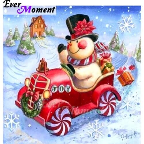 Ever Moment Christmas Snowman Diamond Painting Cross Stitch Needlework Craft Gift Full Square Resin Diamond Mosaic Kits ASF1052