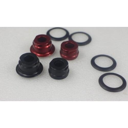 Mountain bike Powerway M71 rear hub PFH-M71 135mm x 10mm thru axle side caps adaptors alloy black red 135X10 through converters