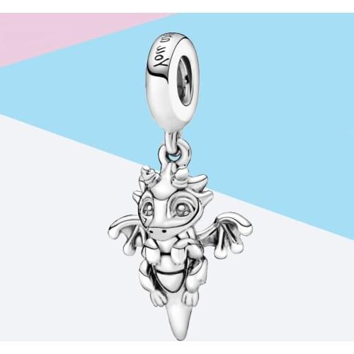 CODEDOG Hot Sale 100% Sterling Silver Flying Dragon Charms Beads Fit Original Bracelet Dangle DIY Jewelry Making CMS1512