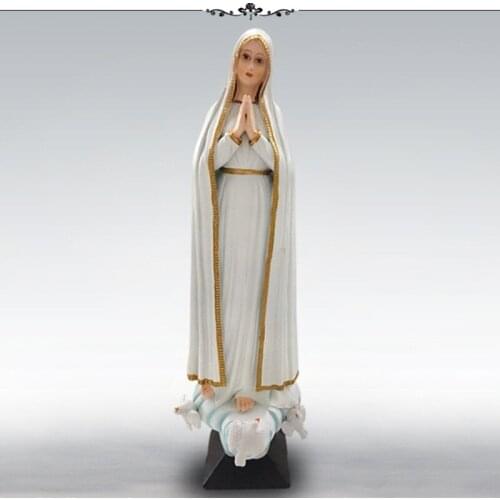 BLESSED VIRGIN MARY ART SCULPTURE ANGEL IN WHITE CHARACTER FIGURINE RESIN CRAFTS HOME DECORATION ACCESSORIES GIFT R4756