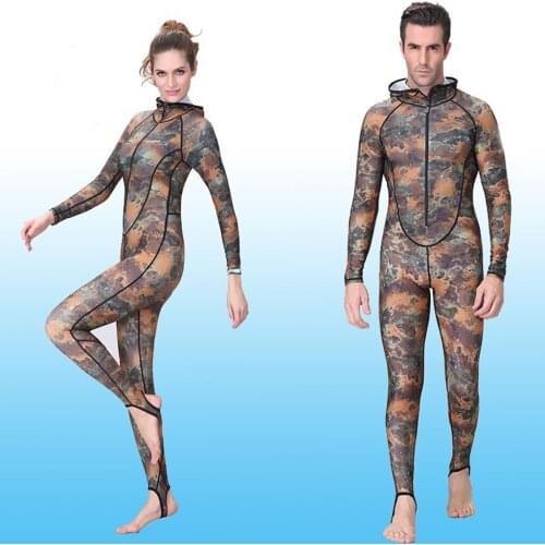 Camo Rashguard Long Sleeve for Women, Diving Snorkeling Surf Skin Full Suit Wetsuit Swimming Swimsuit Zip Front One Piece
