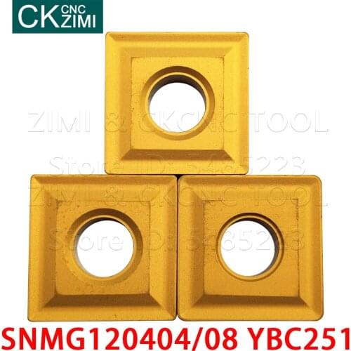 SNMG120404 YBC251 SNMG120408 YBC251 Carbide Inserts External turning tools CNC mechanical Metal lathe tools SNMG 1204 for steel