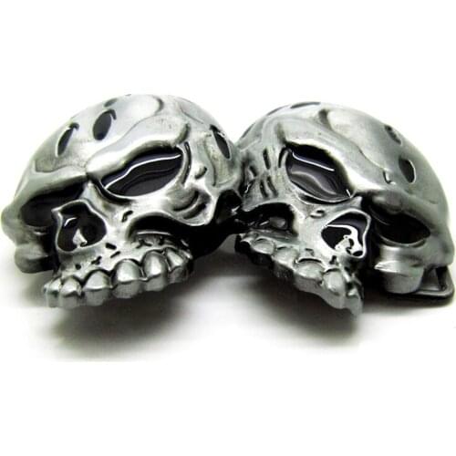 Retro Buckle Belt Classic Alloy Half Skull Head 3D Western Cowboy Cowgirl