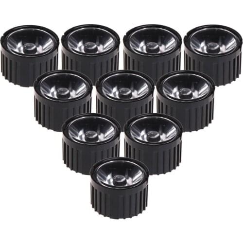 AIMOMETER 10 Pcs 5/15/30/45/60/90/120 Degree Lens Reflector Collimator w/ Holder For 1-5W LED