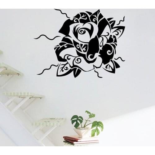 Beautiful Rose Blossom Wall Stickers Home Decor Creative Wall Decals Art Murals Room Decoration