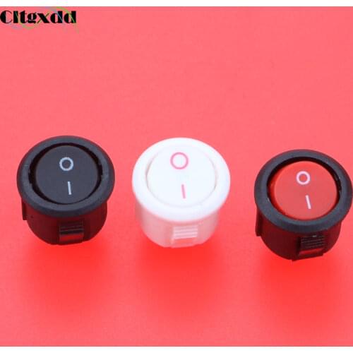 Cltgxdd 16mm Diameter KCD1-2 Small Round Boat Rocker Switch 3A 250V AC / 6A 125V AC 2 Pin ON-OFF Rocker Switch