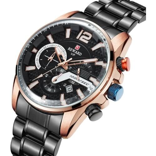 Men Watches Luxury Brand Mens Waterproof Calendar Three-eye Timing Multi-function Steel Strap Sports Men Watch montre homme