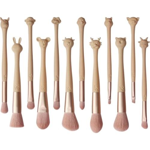 12Pcs Foundation Makeup Brush Set With Unique Zodiac Handle Eyeshadow Powder Blush Contour Lip Brush With Bag Pincel Maquiagem