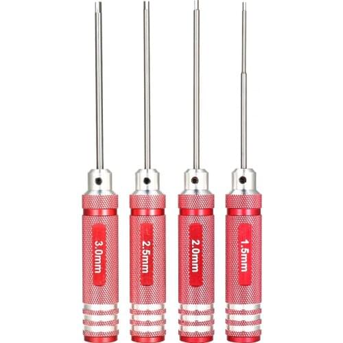 4pcs Hex Screwdriver Set 1.5 2.0 2.5 3.0mm Titanium Plating Hardened Tools Kit For RC Helicopter RC Car Drone RC Model Parts Toy