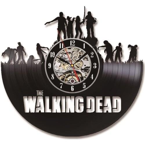 Walking Dead Wall Clock Modern Design Vinyl Record Clocks Creative Classic CD Wall Watch Quartz 3D Decorative Home Decor Silent