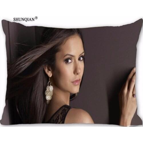 New Custom Nina Dobrev Pillowcase Zippered Rectangle Pillow Cover Cases Size 45X35cm,40x60cm,45X75cm,50X75cm(Two sides)