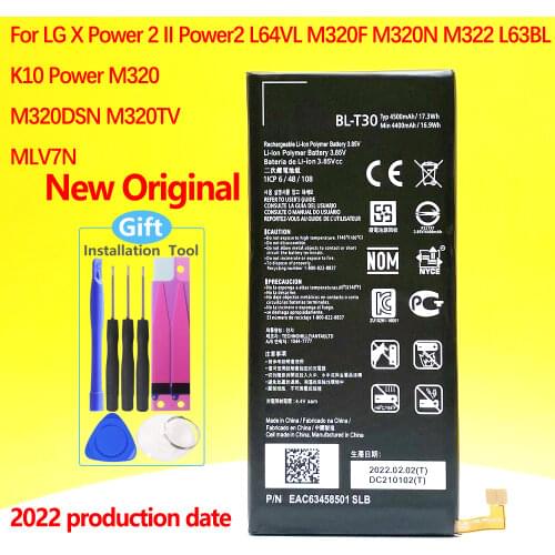 Original BL-T30 For Lg X Power 2 Ii L64VL M320F M320N M322 L63BL K10 Power M320 M320DSN M320TV MLV7N 4500mAh Smart Phone Battery