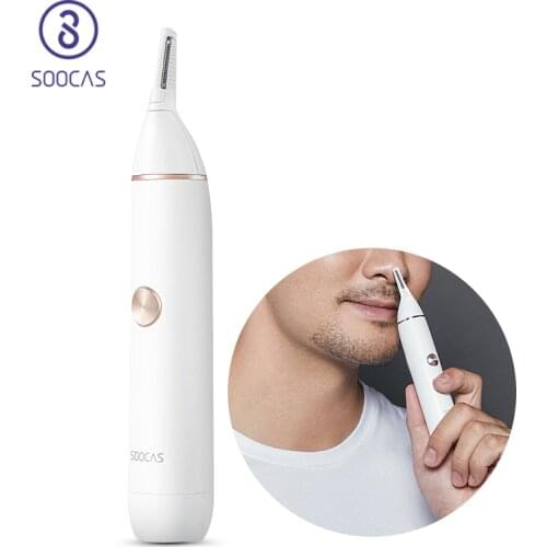 NEW SOOCAS N1 Nose Hair Trimmer Electric Eyebrow Ear Hair Shaver Razor Clipper Sharp Blade Cordless Nasal Cleaner Blade Washable