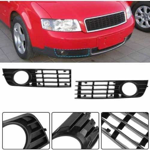 Fog Lamp Grille ABS L/R Front Bumper Fog Light Grille 8E0807681 8E0807682 8E0807647 for Audi A4 B6 2001 2002 2003 2004 2005