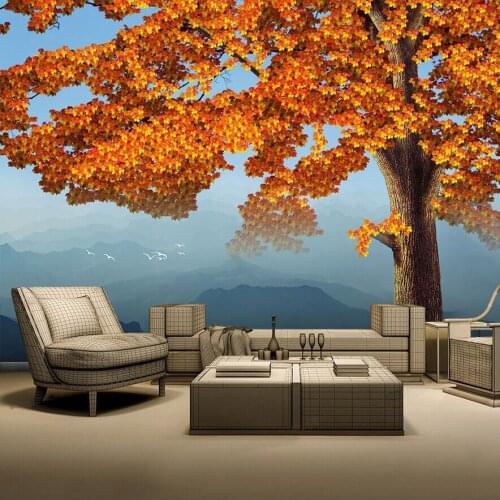 Hand-painted 8d geometry Wallpaper Mural wall stickers for living rooms and Sofa background 8d tree Photo Mural 3D Decor