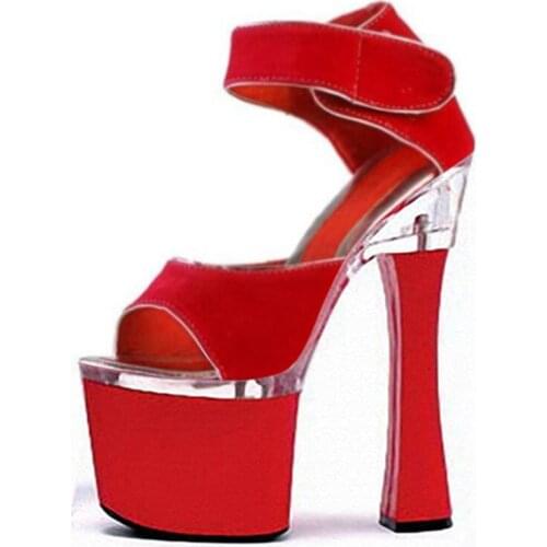 Spring 2017 suede Roman hollow out package with 17-18 cm super high heels sandals nightclub Dance Shoes