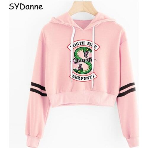 Sexy Crop Top Autumn Women Hoodies Riverdale Southside Serpent Print Harajuku Spring Hot Sale Casual Hoodie Sweatshirts Girls