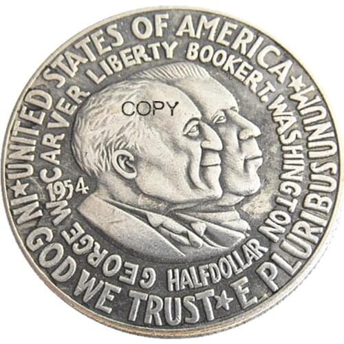 USA 1954P/S/D Booker T. Washington Half Dollar Silver Plated Copy Coin