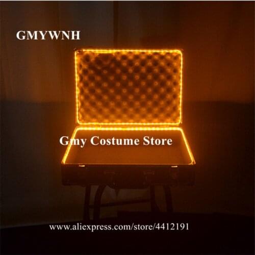 M56 Luminous led light costumes Dollar box dj dance suitcase Magic show props party club performance glowing stage costume disco