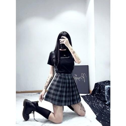 Ruibbit New Autumn Winter Harajuku Gothic Black Gray Plaid Skirts Shorts WomenS Pleated Skirt Short Punk GirlS Skirt Short