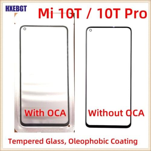 Tempered Outer Screen Glass For Xiaomi Mi 10T / 10T Pro LCD Display Out Glass Cover Lens Smartphone Repair Parts